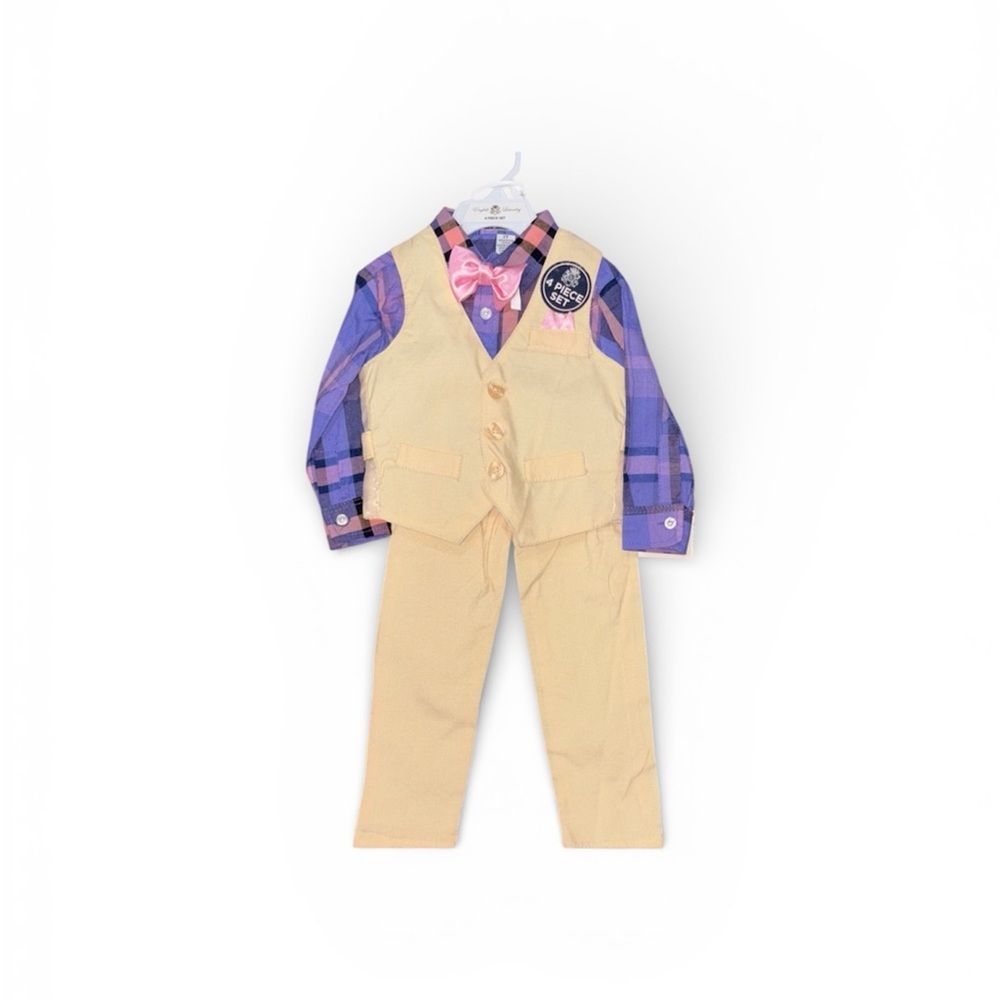 243. English Laundry Kids Matching Set in Purple and Tan Size 2T